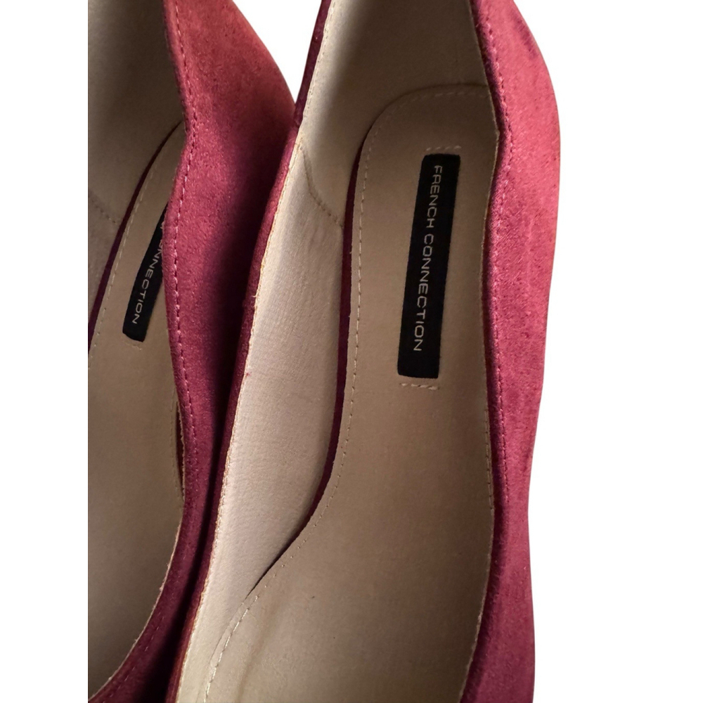 French Connection Burgundy Suede Stiletto Pumps - Picture 5 of 9